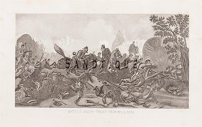 MILITARY PRINT - Engraving -c1865- "DEATH OF GENERAL ZOLLICOFFER"