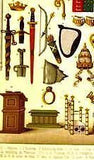 Kretschmer's Costumes -1882- ASSORTED WEAPONS - 1200 - Antique Print