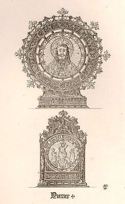 A. Pugin's Litho Silver Design-1830- CHRIST PLATES - Sandtique-Rare-Prints and Maps