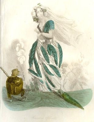 Flower Women from Parlor Annual - 1849 - SENSITIVE PLANT