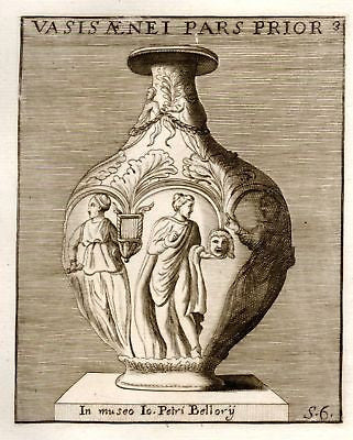 La Chausse's Romanum Museum Engraving -1746- BRASS VESSEL FR