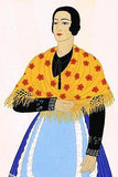 POCHOIR Print "WOMAN from JAEN" from "COSTUMES ESPAGNOLES" -1939