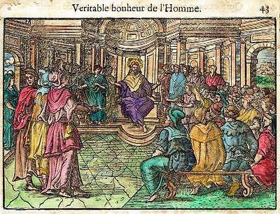 Leclerc's Bible - H/Col Woodcut - VERITABLE BONHEUR DE L'HOMME - 1614