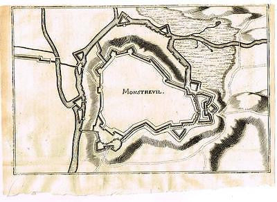 4 Map Fragments -c1720- ST. QUENTIN, BOULOGNE, MONSTREUIL & RUE (Mystery Maps!!) - Sandtique-Rare-Prints and Maps