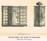 Historical Art Furniture - CHEST, FRENCH WORK  - Antique Print - 1880