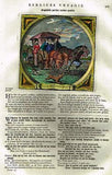 Jacob Cats -1655- HORSES & CARRIAGE IN MUD - H-C Antique Print Emblem