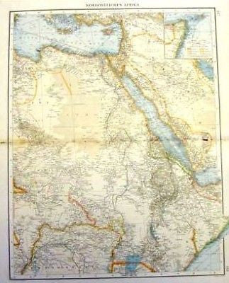 Andree's Atlas, Chromo -1893- NORTH-EASTERN AFRICA - Sandtique-Rare-Prints and Maps