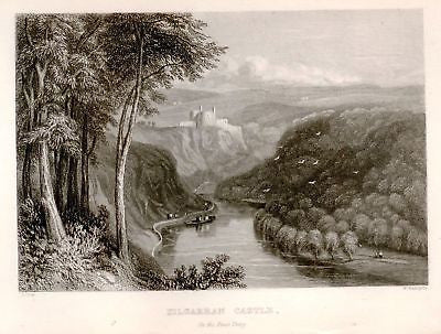 Wales Excursions by Roscoe  -1837- KILGARRAN CASTLE - Antique Print