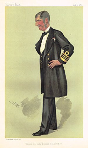Vanity Fair "SPY" Caricature - "ADMIRAL SIR JOHN EDMUND COMMERELL" - Chromolithograph - 1886