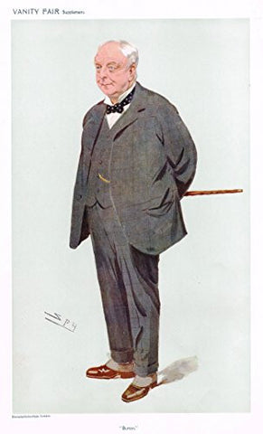 Vanity Fair "SPY" Caricature - "BURTON" (LORD BURON) - Chromolithograph - 1895