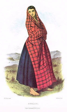 Clans & Tartans of Scotland by McIan - "SINCLAIR" - Lithograph -1988