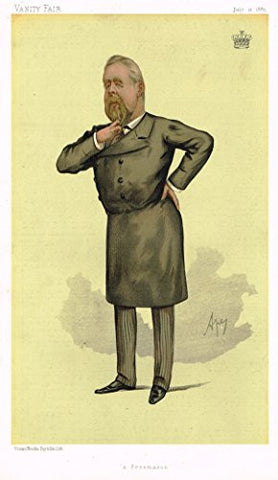 Vanity Fair SPY Portrait - A FREEMASON - Large Chromolithograph - 1895