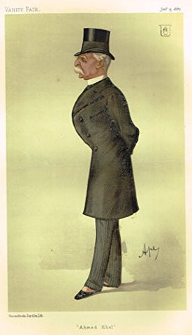 Vanity Fair SPY Portrait - AHMED KHEL - Large Chromolithograph - 1887