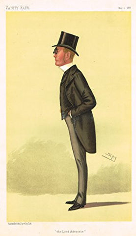 Vanity Fair SPY Caricature - THE LORD ADVOCATE (LORD ELLENBOROUGH) - Chromolithograph - 1895