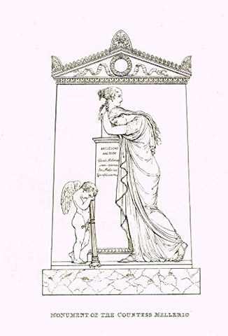 Cicognara's Works of Canova - "MONUMENT OF THE COUNTESS MELLERIO"- Heliotype - 1876