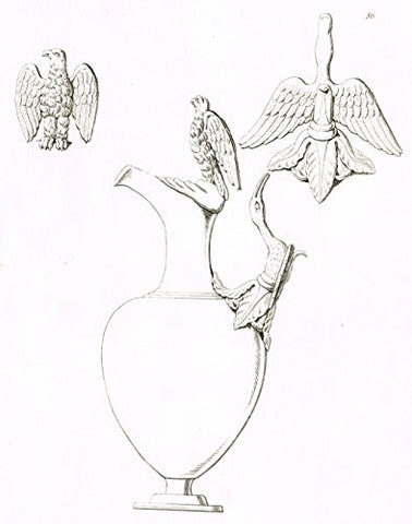 Fine Greek Engraving - "EAGLE & DUCK HANDLED PITCHER" - c1820