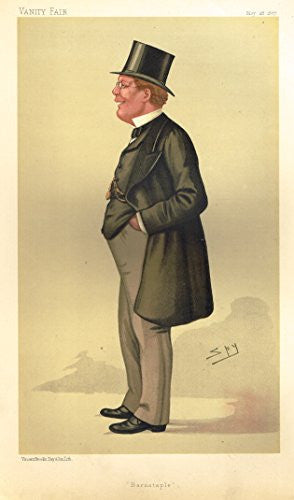 Vanity Fair SPY Portrait - BARNSTAPLE - GEORGE PITT-LEWIS - Large Chromolithograph - 1887