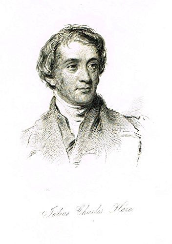 Samuel Smiles's 'Brief Biographies' - "JULIUS CHARLES HARE" - Steel Engraving - 1861