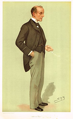 Vanity Fair SPY Caricature - ANTHONY HOPE (ANTHONY HOPE HAWKINS) - Chromolithograph - 1895