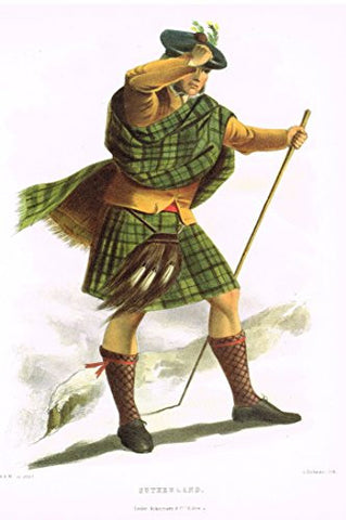 Clans & Tartans of Scotland by McIan - "SUTHERLAND" - Lithograph -1988