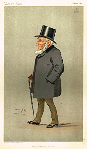 Vanity Fair SPY Portrait - HE HAS WRITTEN ON COMPANIES - Large Chromolithograph - 1893