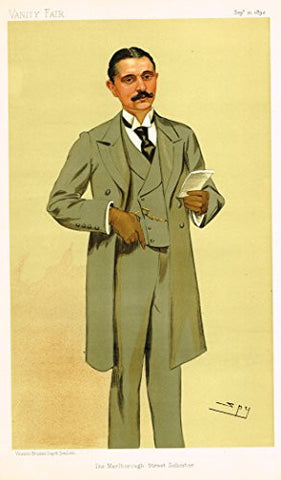 Vanity Fair SPY Portrait - THE MARLBOROUGH STREET SOLICITOR - Large Chromolithograph - 1893