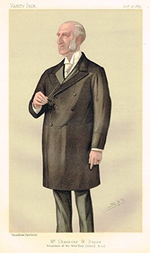 Vanity Fair "SPY" - "MR. CHAUNCEY M. DEPEW" PRESIDENT OF THE NEW YORK CENTRAL ROAD - Chromo - 1895