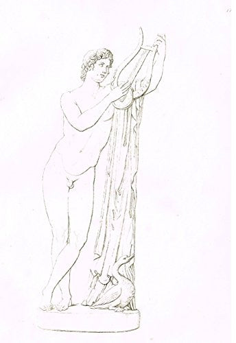 Fine Greek Engraving - "DAVID WITH HARP" - c1820