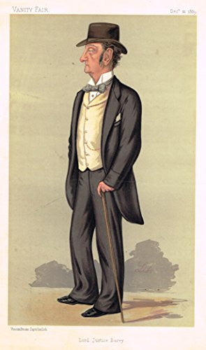 Vanity Fair Characiture - "LORD JUSTICE BARRY" - SPY - Large Chromolithograph - 1889