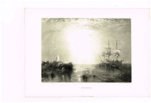 Turner's Landscapes - "WHALERS" - Steel Engraving - 1879