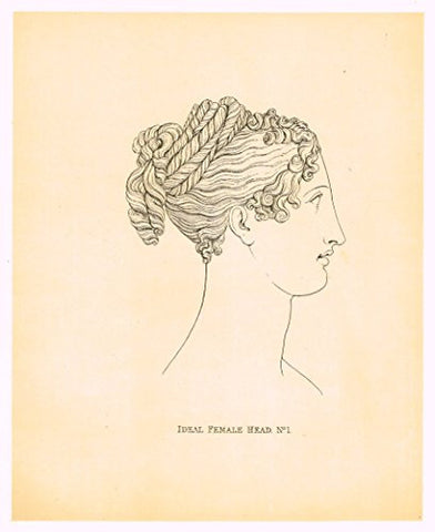 Cicognara's Works of Canova - "IDEAL FEMALE HEAD No. 1"- Heliotype - 1876