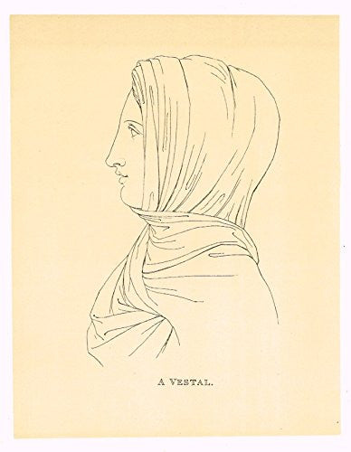 Cicognara's Works of Canova - "A VESTAL"- Heliotype - 1876