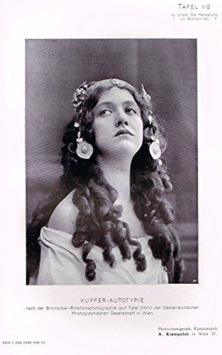 Art Nouveau Typography - "YOUNG LADY" - Kupfer - Autotypie - 1905