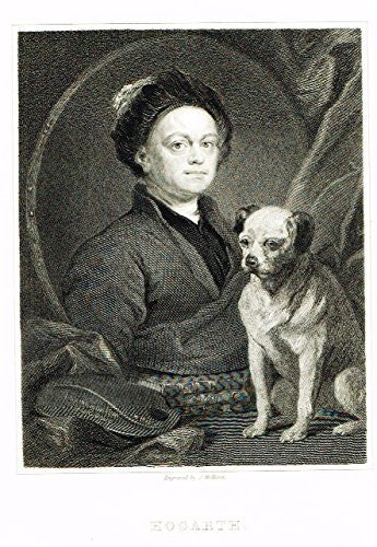 Knight's Gallery of Portraits - "Hogarth" - Steel Engraving" - 1833