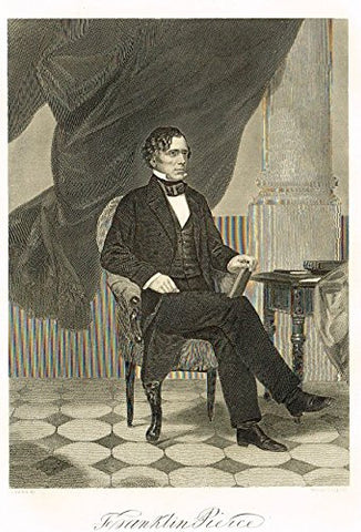 Chappel's National Portrait Gallery - "Franklin Pierce" - Steel Engraving" - 1864