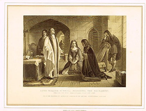 Archer's Royal Pictures - "LORD WILLIAM RUSSELL RECEIVING THE SACRAMENT" - Tinted Engraving - 1880