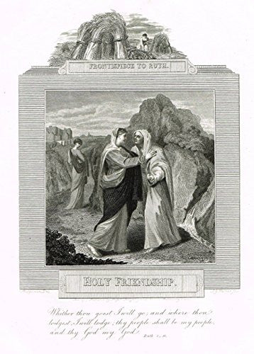 Blomfield's Impartial Expsitor & Bible - "FRONTISPIECE - HOLY FRIENDSHIP" - Engraving - 1815