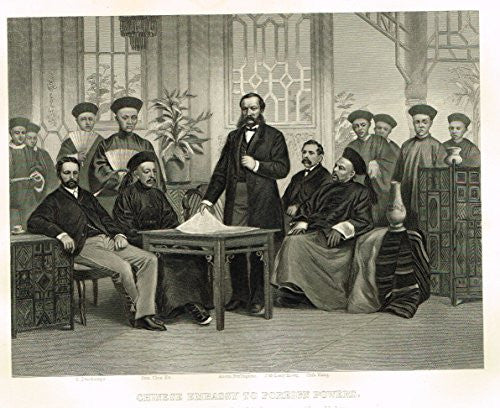 Duyckinck's History - "CHINESE EMBASSY TO FOREIGN POWERS" - Steel Engraving - 1869