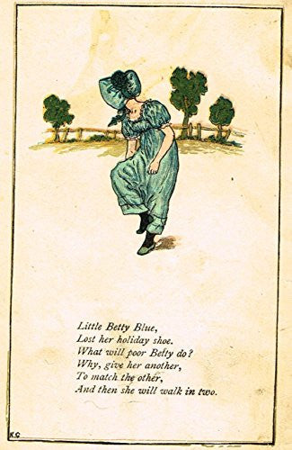 Greenaway's Mother Goose - "LITTLE BETTY BLUE" - Chromolithograph - 1898
