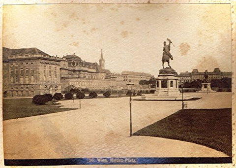 Albumen View of Vienna, Austria - "HELDEN-PLATZ" - c1880 - Sandtique-Rare-Prints and Maps