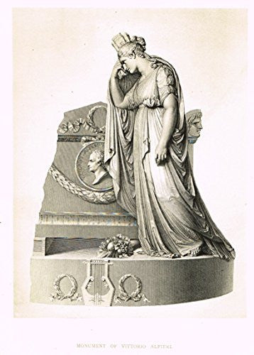 Cicognara's Works of Canova - "MONUMENT TO VITTORIO ALFIERI" - Heliotype - 1876