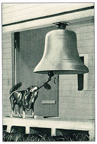 Children's Print - "COLLIE OF THE FOG BELL" - Lithograph - c1935