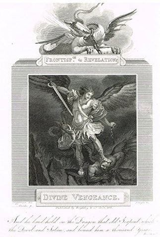 Blomfield's Impartial Expsitor & Bible - "FRONTISPIECE - DIVINE VENGEANCE" - Engraving - 1815