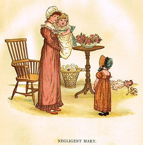 Kate Greenaway's Little Ann - NEGLIGENT MARY - Chromolithograph - 1883