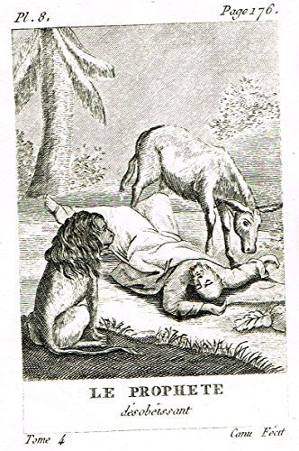 Miniature Print - LE PROPHETE DESOBEISSANT by Canu - Copperl Engraving -1829