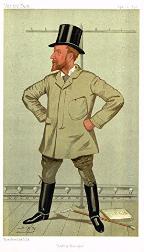 Vanity Fair SPY Caricature - AUTHOR-MANAGER (HENRY ARTHUR JONES) - Chromolithograph - 1895