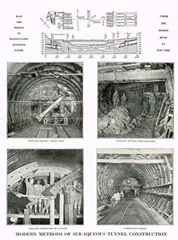 Science - MODERN METHODS OF SUB-AQUEOUS TUNNEL CONSTRUCTION - Lithogrpah - 1911