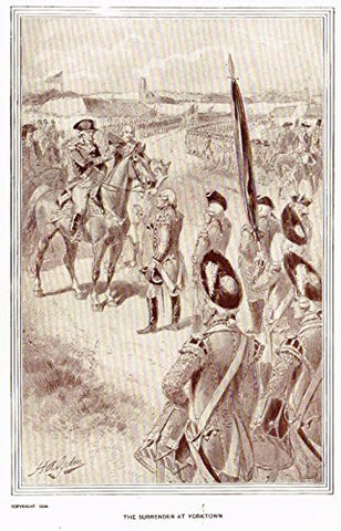 Ellis's American History - "THE SURRENDER AT YOURKTOWN" - Polychromatic - 1899
