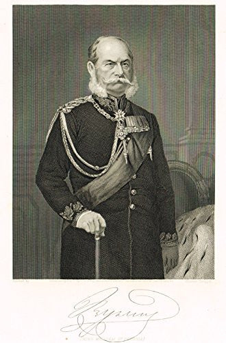 Portrait Gallery - "KING WILLIAM OF PRUSSIA" - Steel Engraving - 1874