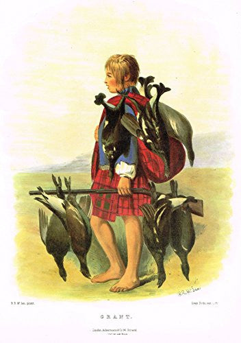 Clans & Tartans of Scotland by McIan - "GRANT" - Lithograph -1988